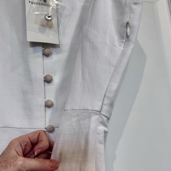 Tuckernuck Women's Sleeveless Dress White With Detailed Buttons Silk Blend SX - Picture 8 of 11